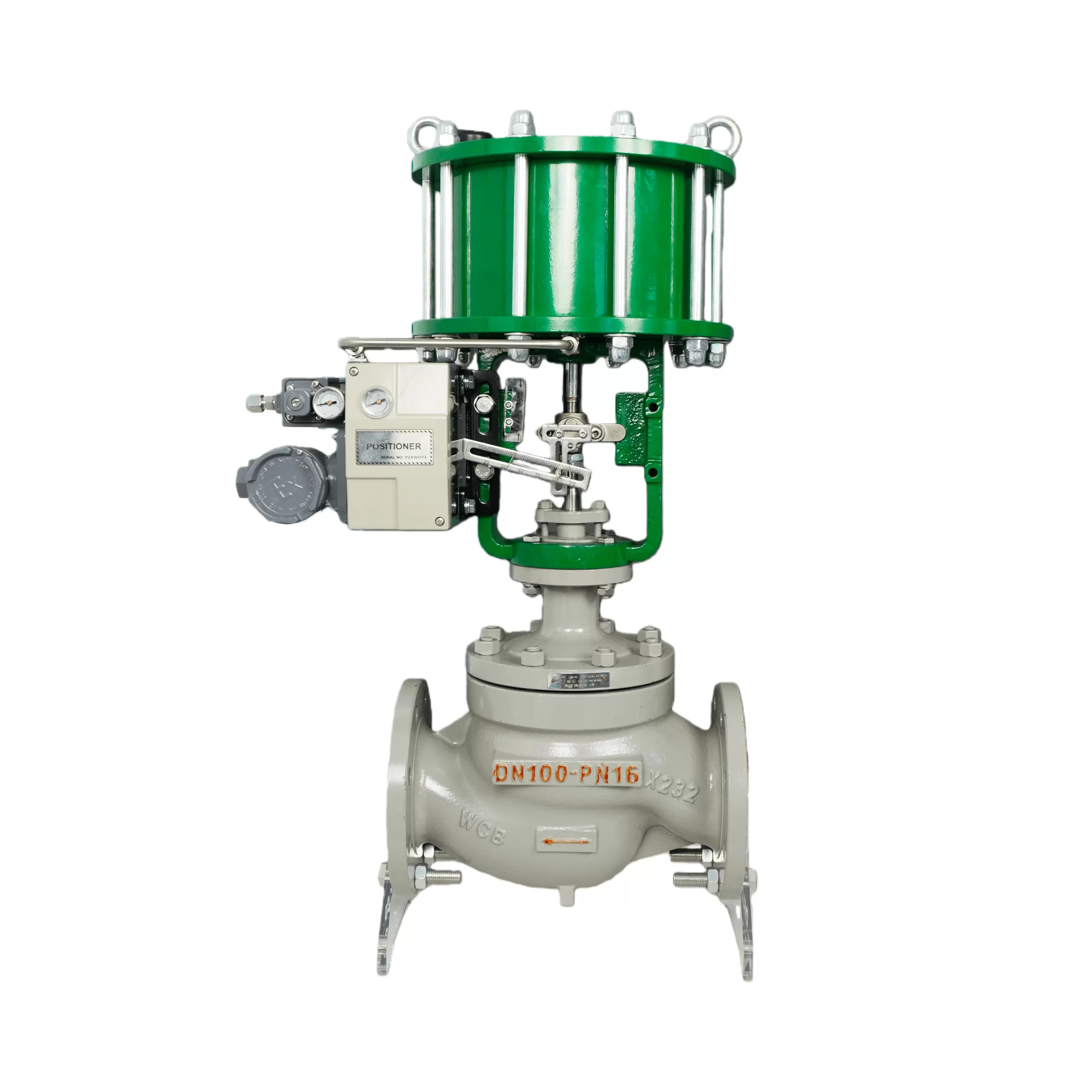 Seitenansicht des ZJHM doppelt wirkenden pneumatischen Steuerventils mit Positionierer