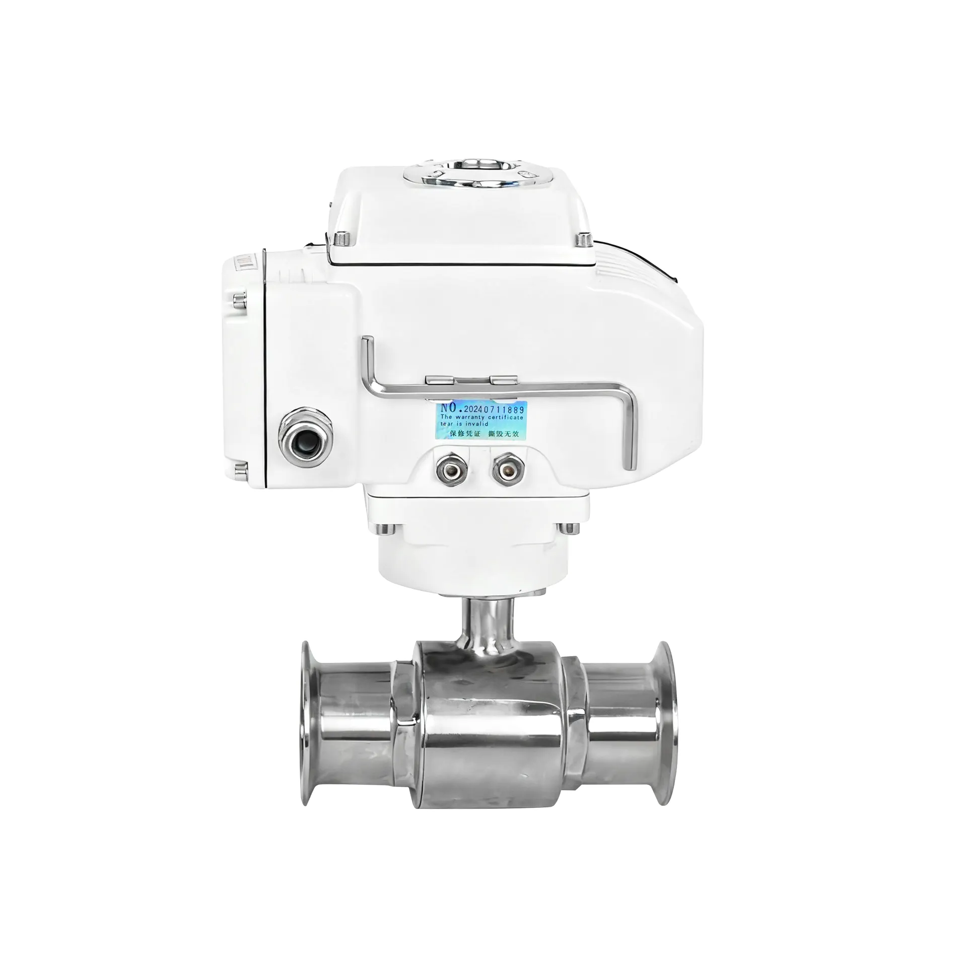 DK55-2WS Elektrisches Kugelventil mit Abhygieneklemme – Rückansicht