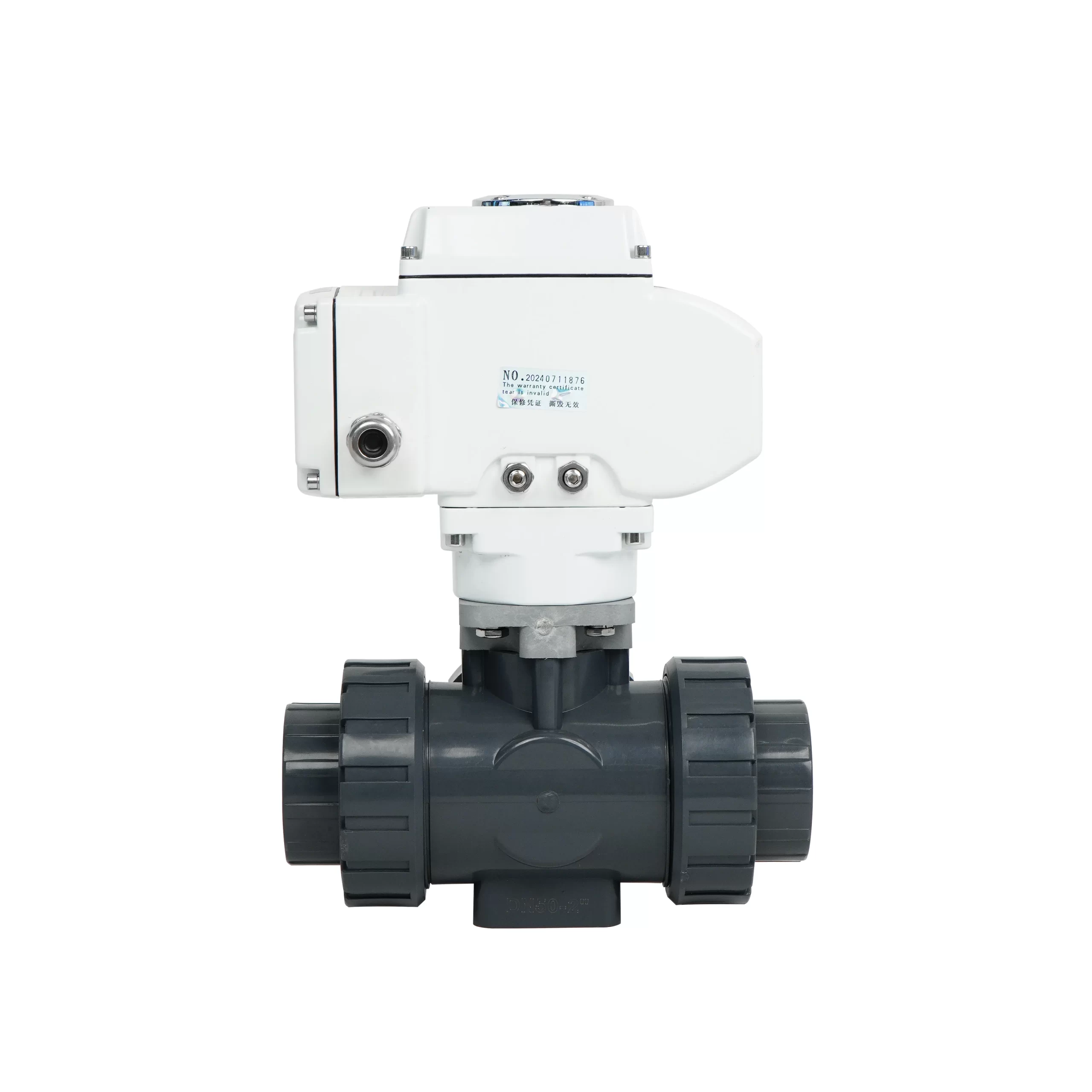 DK55-3PL Electric 3-Way UPVC Double Union Ball Valve 3