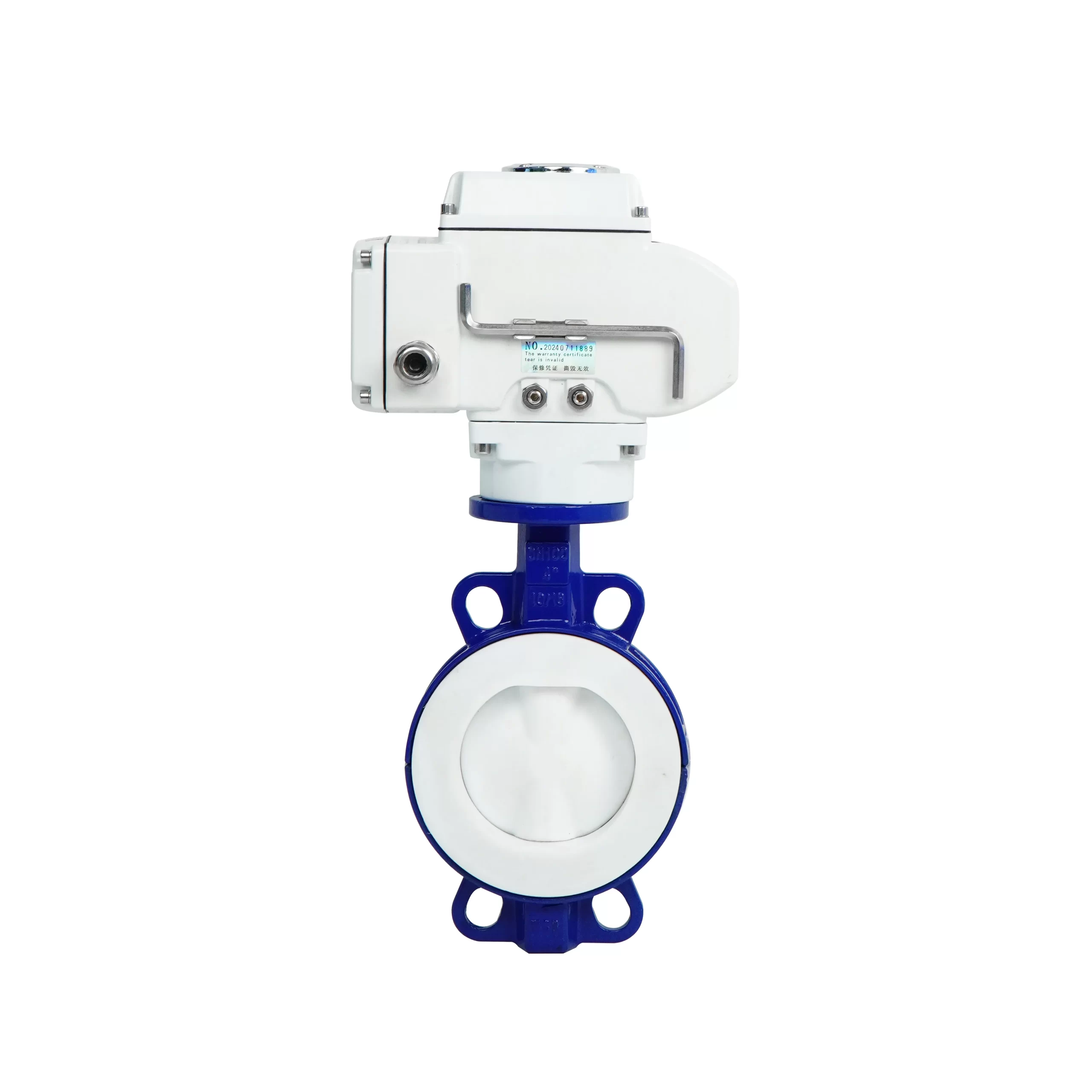 DK56-DC Electric Cast Iron Fluorine-Lined Wafer Butterfly Valve 3