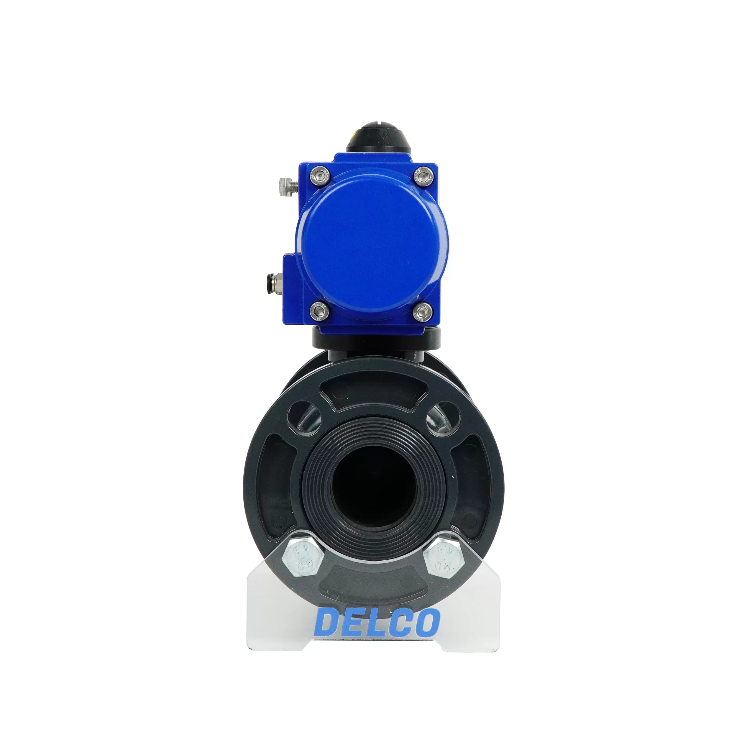 DK66-PVC Pneumatic UPVC Double Union Flange Ball Valve 4