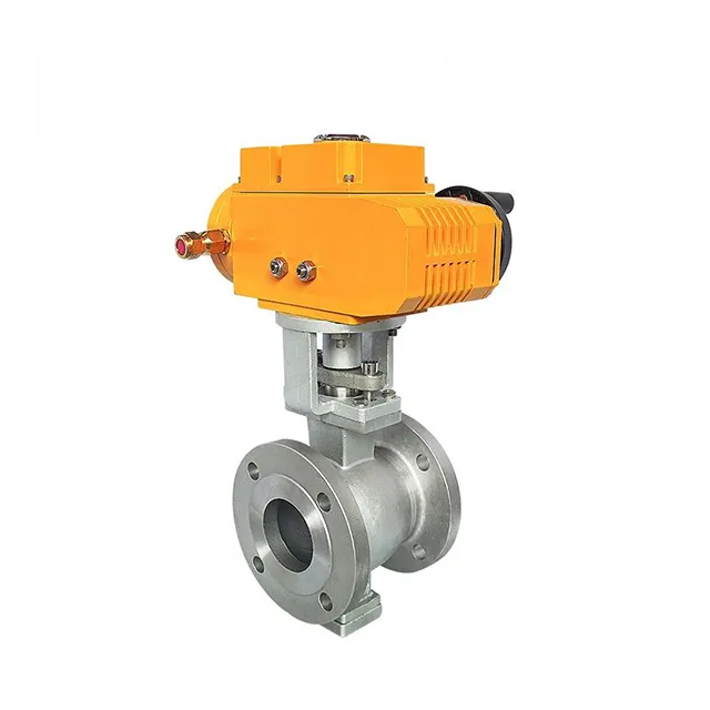 EX-DKV55-VF elektrisches, explosionsfestes Edelstahl-V-Flansch-Kugelventil 2