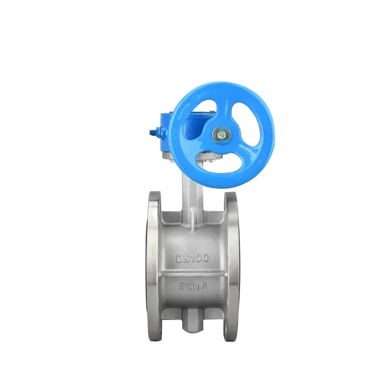 Manuelles Edelstahl-Flansch-Schmetterungsventil 2