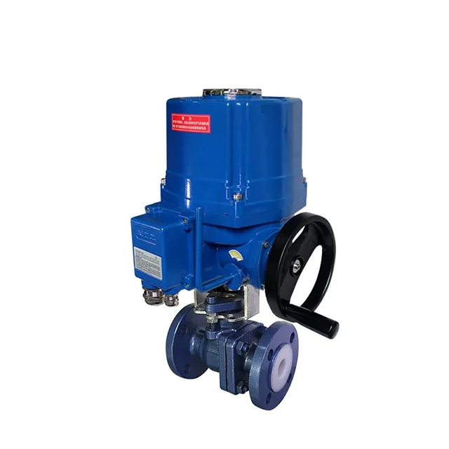 QT-DK55-CF elektrisches explosionssicheres Ventil mit fluorbezogenem Flansch-Kugelventil 1