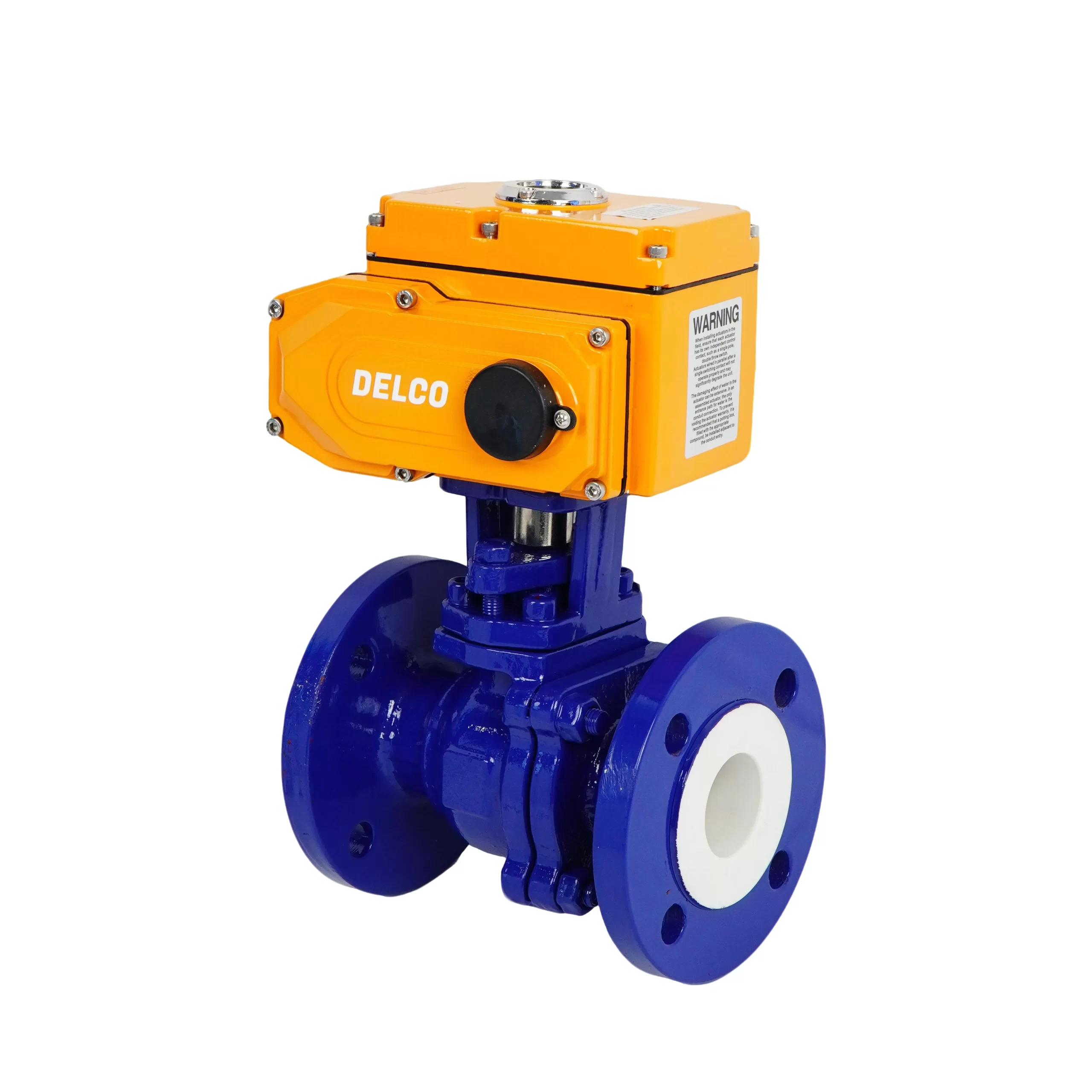 IP67-DK55-CF Electric Two-Way Fluorine-Lined Flanged Ball Valve 5