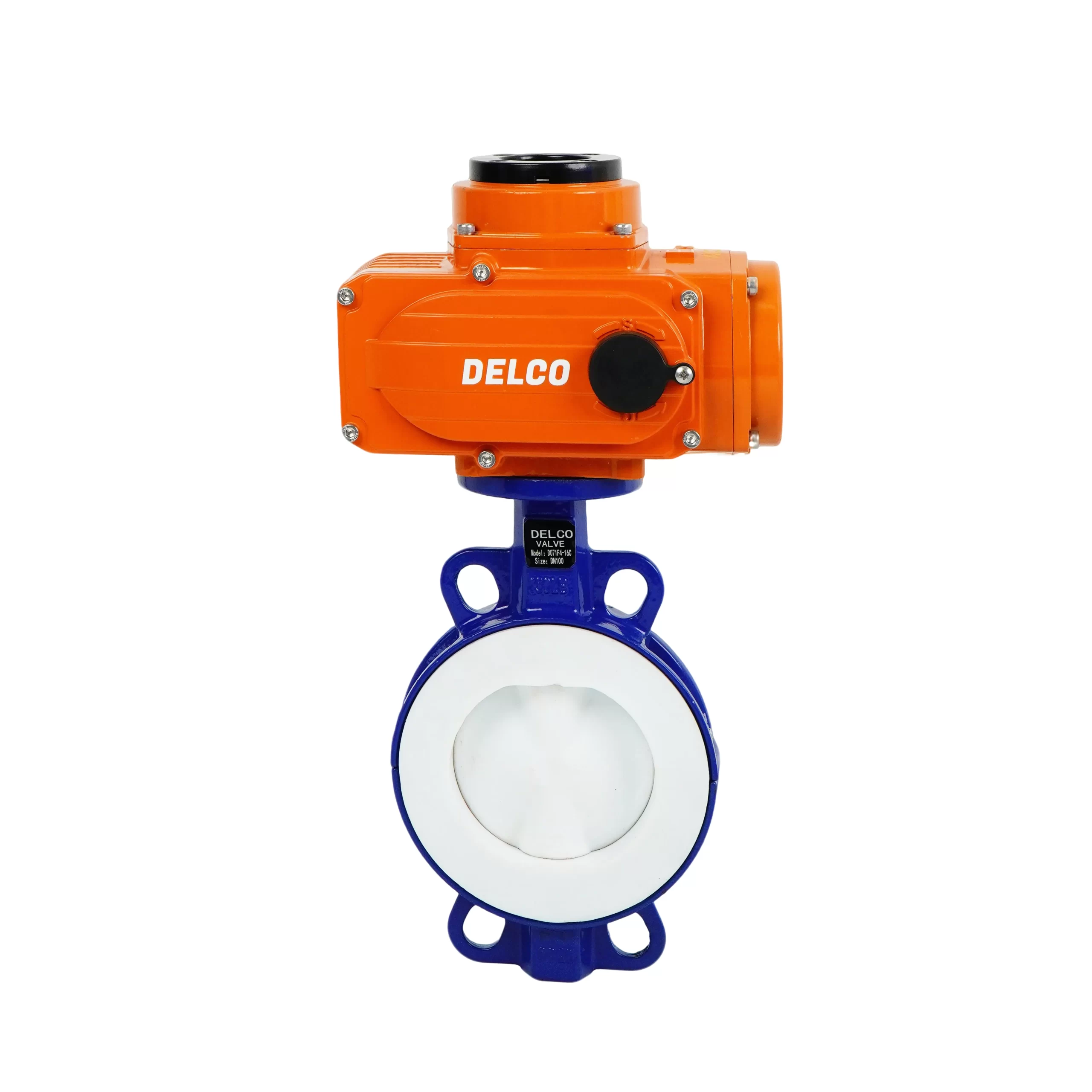 IP67-DK56-DC Electric Cast Iron Laminated Fluorine Butterfly Valve 4