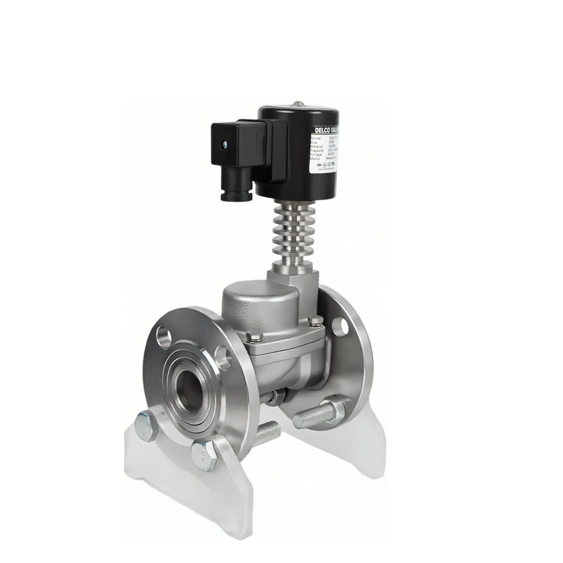 SS Flanged High Temp Piston Solenoid Valve 3