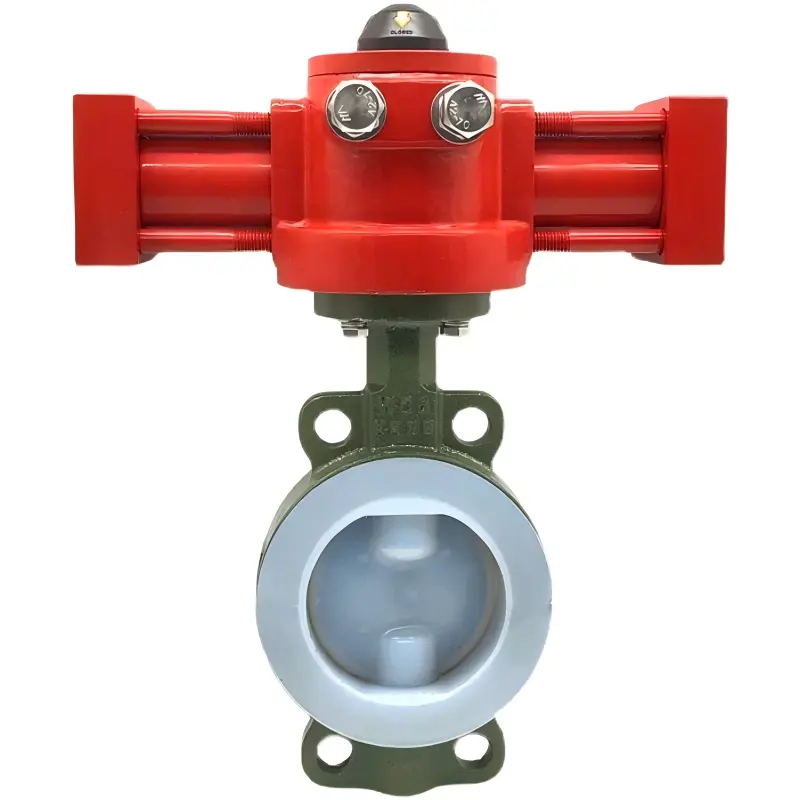 MAY-DC Hydraulic Fluorine-Lined Wafer Cast Steel Butterfly Valve 2